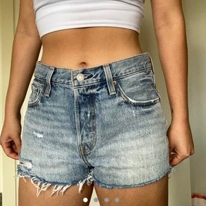 Levi’s 501 high rise denim shorts